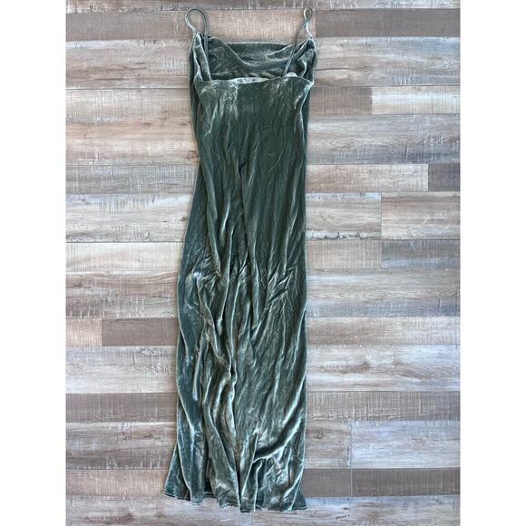 Reformation Green Velvet Midi Dress - Picture 3 of 5